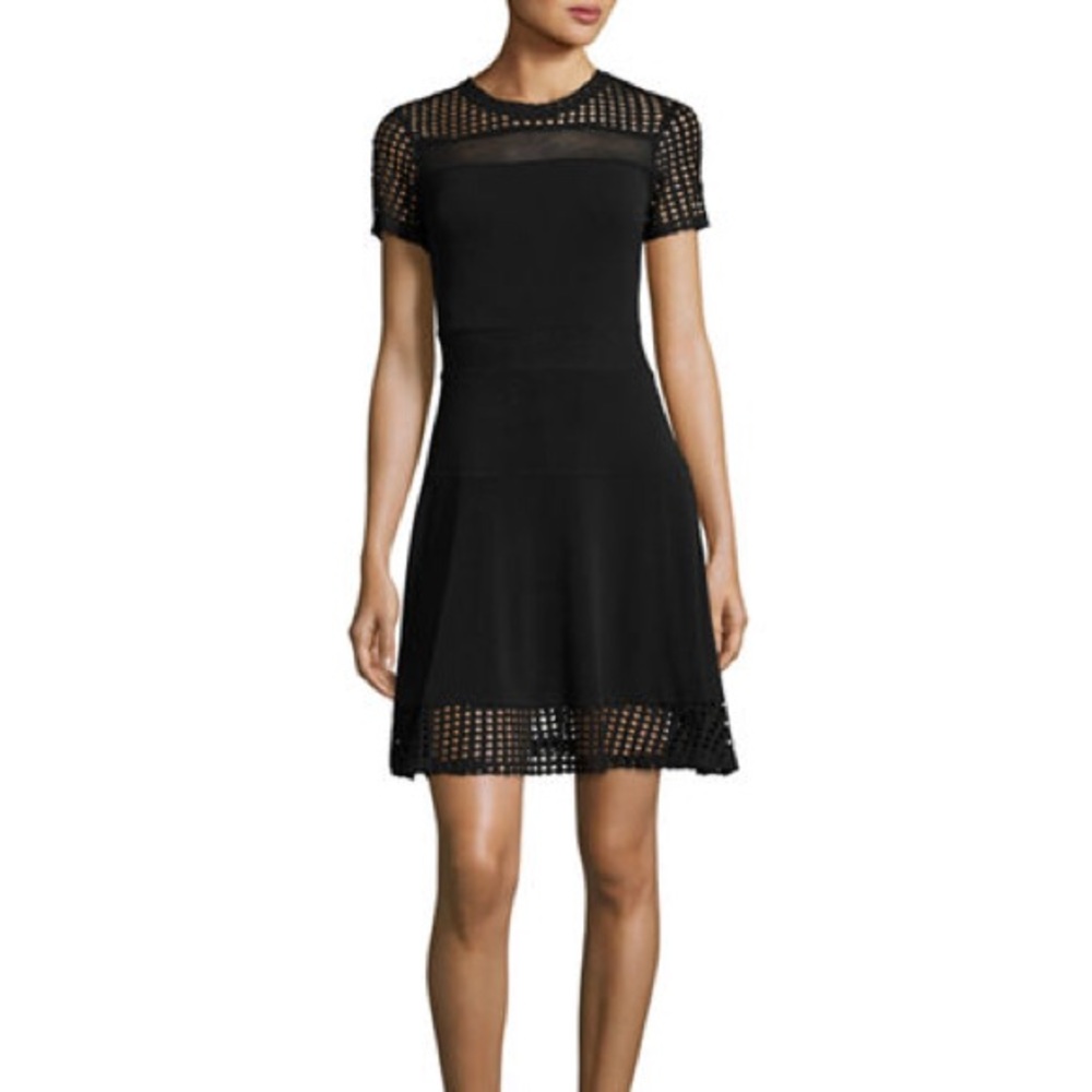 MICHAEL Michael Kors Lace Mesh Fit & Flare Dress